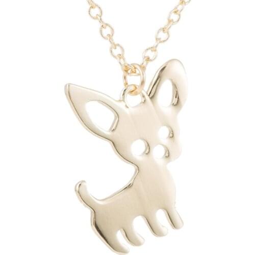 Stainless Steel Pet Jewelry Chihuahua Necklace For Women Cute Dog Pendant Necklaces Animal Lover Accessory Gifts