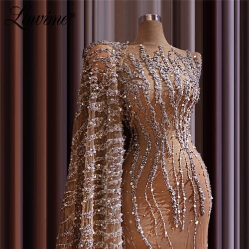 Full Beading Mermaid Evening Dresses Elegant Dubai Prom Dress Robe De Soiree Aibye Middle East Party Gowns Celebrity Dresses
