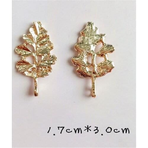 10pcs 17x30mm Metal Alloy KC Gold Leaf Charms Pendant DIY Handmade Accessories For Jewelry Making