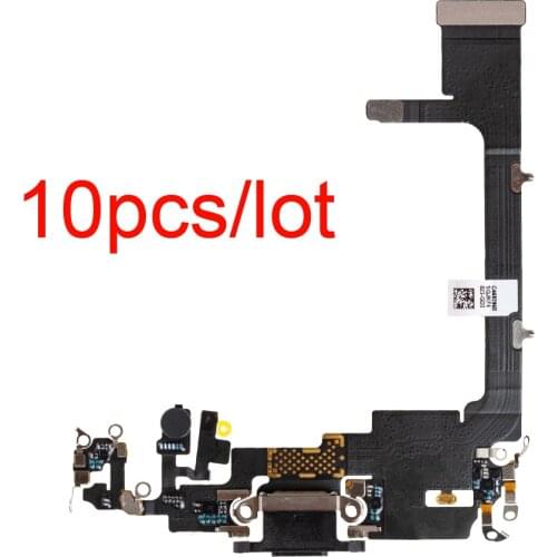 10pcs Charging Port Flex Cable for iPhone 11 Pro max USB Dock Connector Charger Microphone Repair parts