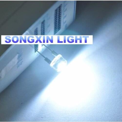 1000PCS/LOT 8mm straw hat LED lamp bead are white light 0.5W F8MM power 0.5W hat light-emitting diode 3.0-3.2 6000-8000K