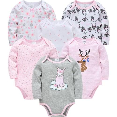 3 6PCS Newborn Baby Girls Rompers Cartoon Pyjamas Infant Baby Clothes Long Sleeve Pajamas Toddler Jumpsuits Baby Boy Overalls