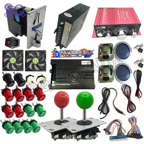 3D Wifi Pandora Saga EX arcade Box 10000 in 1 Arcade Cabinet Accessories Button Joystick Audio Amplifier Coin Holder DIY Kit
