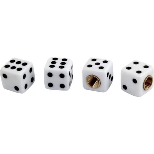 4 Pcs Car Vehicle Dice Design Tire Valve Wheel Stem Caps Covers