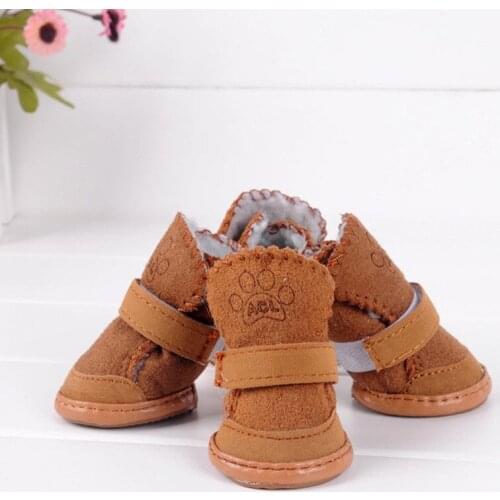 4pcs Waterproof Winter Pet Dog Shoes Anti-slip Snow Pet Boots Paw Protector Warm Small Medium Dog