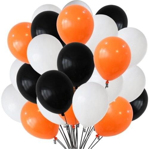 50Pcs Orange Black White Balloons Set For Halloween Decorations Balloon Globos Baby Shower Decor Birthday Party Wedding Decor