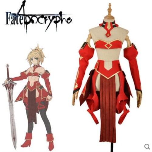 Anime Fate/Apocrypha Saber COSPLAY Mordred COS Halloween Party MEN&WOMEN Combat suit Costumes Free shipping Full set