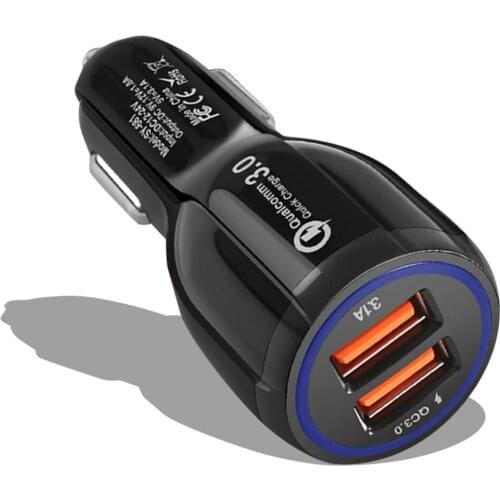 Dual USB Car Charger Universal 2.4A QC 3.0 Portable Fast Charging for Iphone 7 Samsung Xiaomi Tablet USB Port LED Quick Charger
