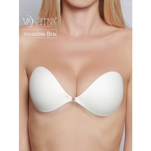 VANZTINA Top Womens bra Invisible Sexy Push up Seamless Bra Self Adhesive Sticky Bralette Backless Strapless Front Closure Bra