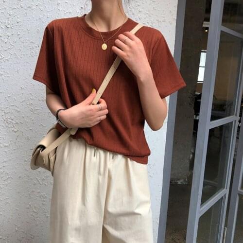 T-shirt Womens Summer New Loose Hot Style Korean Style All-match Short-sleeved Top