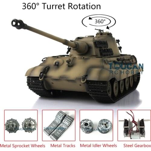 Heng Long 1/16 7.0 Upgraded German King Tiger RTR RC Tank 3888A W/ 360° Turret TH17525