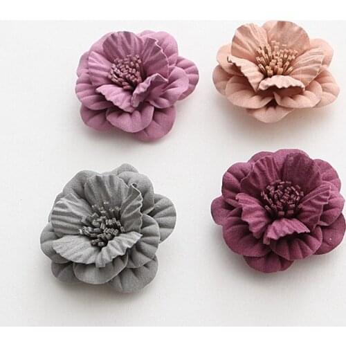 Newborn Artificial Fabric Microfiber Florals Korea suede 3D Hair Flowers For Wedding Decoration