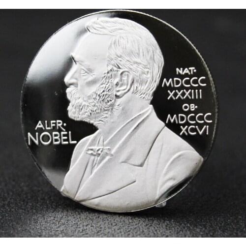 New Alfred Bernhard Nobel Silver Coin Collection Gift Souvenir Silver Plated Coins Art Metal Souvenir Festival Gift