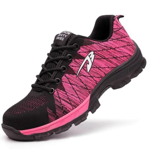Fashion Summer Women Steel Toe Puncture-proof Unisex Safety Casual Work Shoes Outdoor Sneakers Breathable Mesh Boots