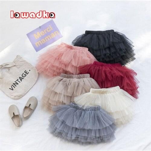 Lawadka Summer Mesh Skirts For Girls Cotton Lace Princess Dance Miniskirts Fashion Tutu Girls Party Birthday Clothes 2021 New