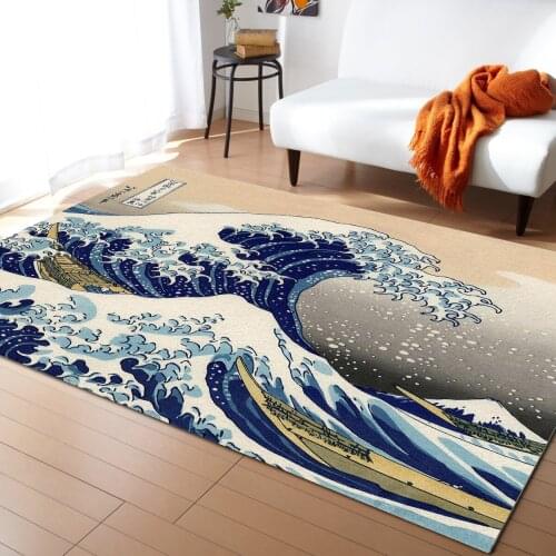 Sea Wave Pattern Carpets for Living Room Bedroom Area Rug Kids Room Play Mat 3D Printed Home Large Carpet