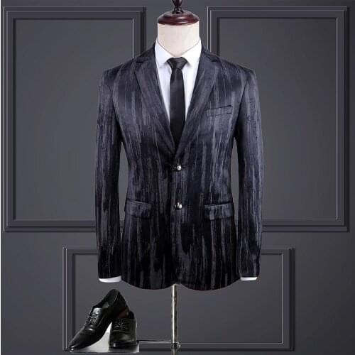 Business Men Balzer Stylish Slim Fit Party Club Casual Blazer Jacket Groom Wedding Dress Single Breasted Male Elegent Blazer