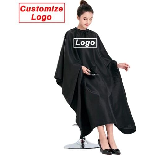 Customize Logo Hair Cape Hidden Sleeves Salon Hairdresser Hair Cutting Customer Cloth Apron Wrap Gown Hairdressing Supplies 1455