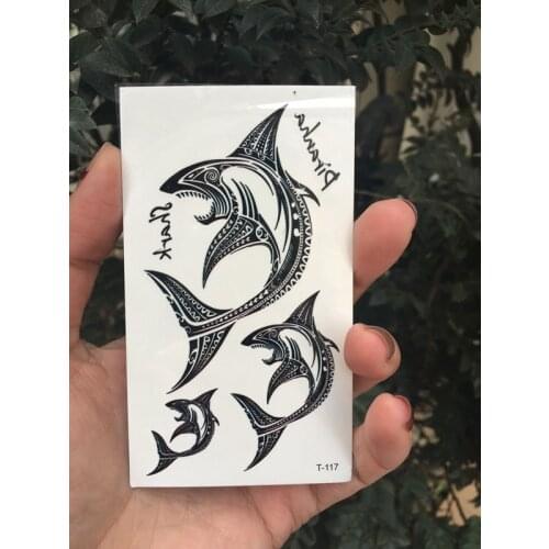 2018 New Waterproof Temporary Tattoo Sticker Lace Shark fish tatto flash tatoo fake tattoos for Woman Man
