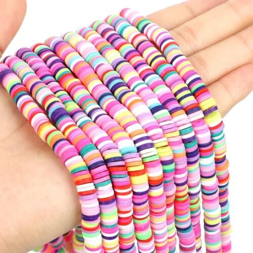 3200Pcs Mixed Colors 6mm Flat Round Polymer Clay Beads Chip Disk Loose Spacer Handmade Beads For DIY Jewelry Making Bracelet