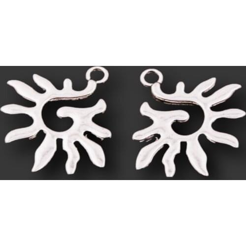 10pcs Silver Plated Hip hop Sun Charm Fashion Alloy pendants DIY Jewelry Accessories For Necklace Earrings Making 27*24mm A429