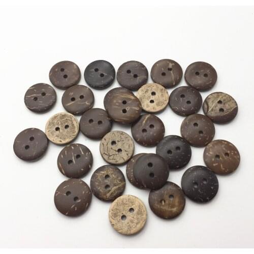 1000pcs/lot 13mm Brown Coconut Shell Buttons Round Sewing Button With 2 Holes Cardmaking Scrapbooking