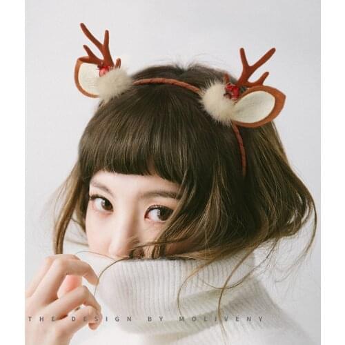 Christmas Hair Accessories Moose Antlers Headdress Hair Clip Accessories Side Clip Children Adult Gift Hair Clip Lady