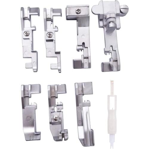 Singer Overlock Serger 7 Presser Feet Set 14CG754 14SH654 14SH754 14hd854 Sewing Machine with 1pc Needle Threader