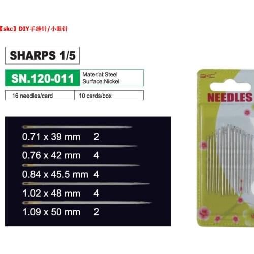 SN-120-011 Large Leather Hand Sewing Needles Gold Eye Needle Embroidery Tapestry Home Wool DIY Sewing Accessories Disc mounted