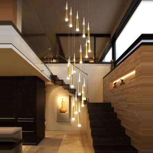 LED Postmodern Iron Acryl Gold Silver Pendant Lights.Pendant Lamp.Pendant light Suspension Luminaire Lampen For Foyer Staircase