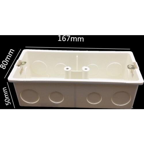 Type 86 PVC Flame Retardant 2-Gang Junction Dark Box Universal Switch Socket Bottom Wall Mount Switch Box