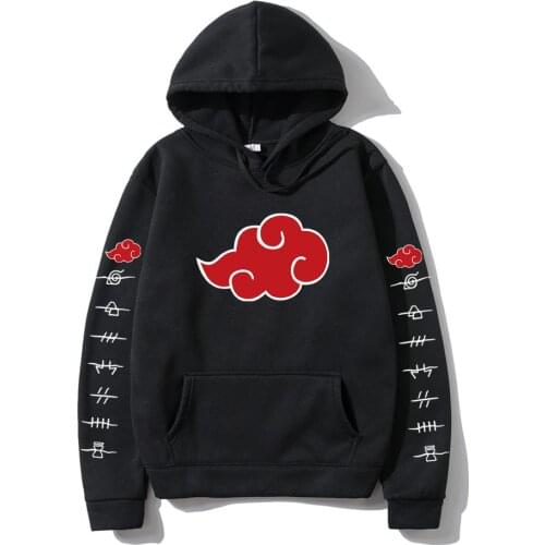 Japan Anime Akatsuki Cloud Symbols Print Men Hoodies Sweatshirt Streetwear Hoodie Men Women Oversized Sweatshirt Pullover Hoody