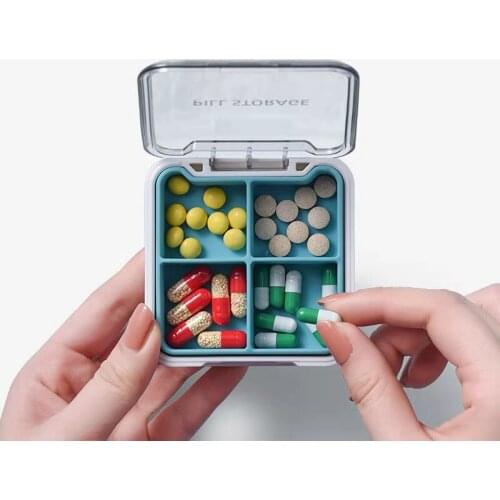 1PCS 4 Grids Pill Box Water Proof Case Pills Organizer Case Portable Travel Medical Drugs Tablet Storage Container Medicine Box
