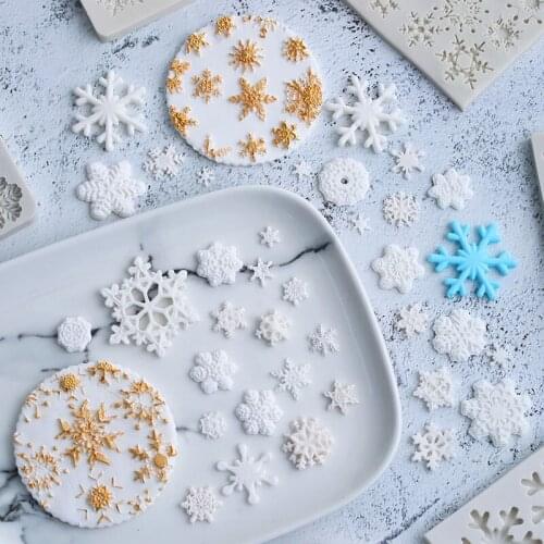 1pc Diy Fondant Silicone Mold Snowflake Shape Chocolate Moulds Cake Decor Tool Baking Supplies