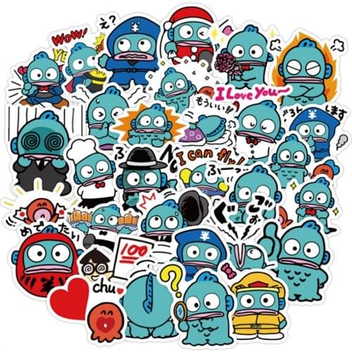 10/30/50PCS Cute Cartoon Creative Fish Character Diary Waterproof Graffiti Suitcase Skateboard Toy Decoration Sticker Wholesale