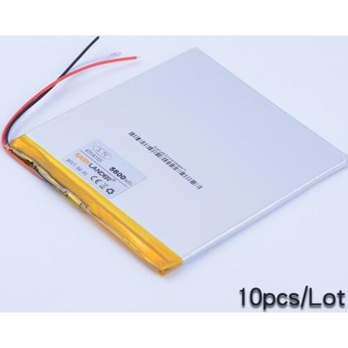 10pcs/Lot 4594105 3.7V 5600mAh Rechargeable Li-Polymer Li-ion Battery For Tablet PC PAD DIY net-Book PSP DVD power bank 3-wire