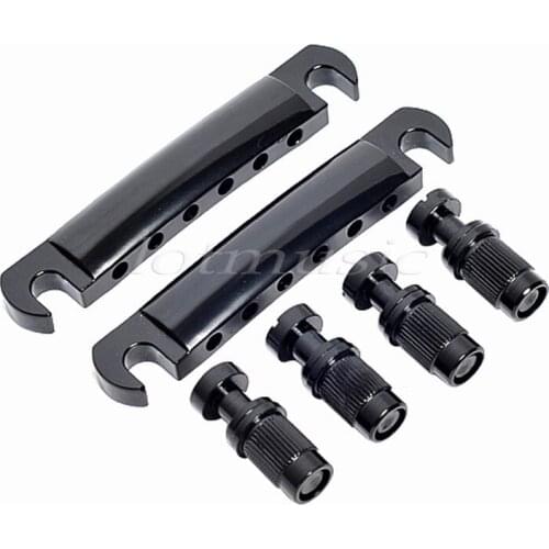 2 Set Black Tune-O-Matic Tailpiece for Electric Guitar Replacement