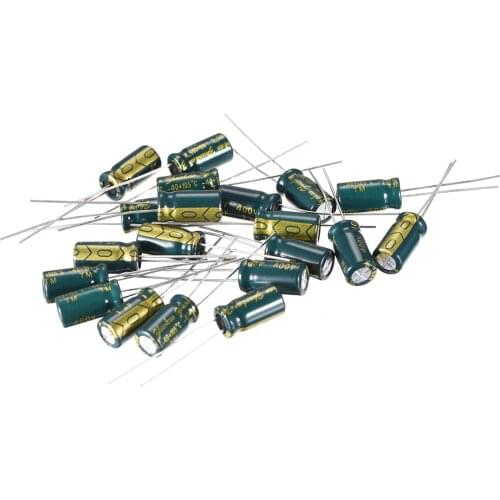 Uxcell 1uF 6.8uF 10uF 22uF 100uF 16V 25V 50V 250V 400V 44 Electrolytic Capacitor for DIY Project Soldering 1uF 6.3x12 20pcs