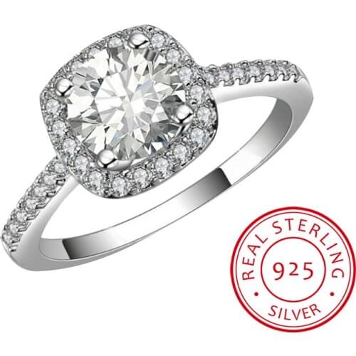 2019 Hot Sale Real Pave Setting Crystals from Plant Trendy Sale Authentic 925 Sliver Finger Ring Jewelry Fine