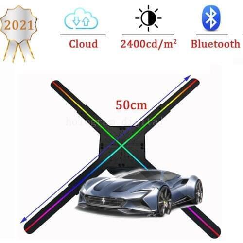 2021 50CM 3d fan Hologram projector Advertising Display hologram Fan Holographic 3d Display Advertising logo Light Decoration