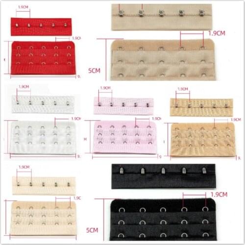 30 Sets/lot 3x5 9.5cm Bra Extender Buckle Tailor Sewing Accessories Hook and Eye Underwear Skin Black White Fitness Sportswear