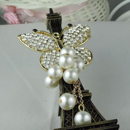 5pcs/lot Cell Phone Case DIY Animal Butterfly Decoration Pearl tassel pendant Crystal Pendant Charms
