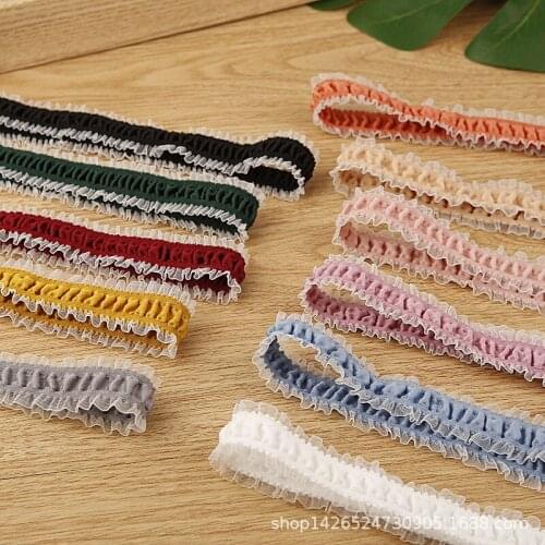5 yards/lot Polyester Lace Pleated Gauze Organza Stain Ribbons Bow DIY Clothing Hat Accessories Gift Box Bouquet Packaging