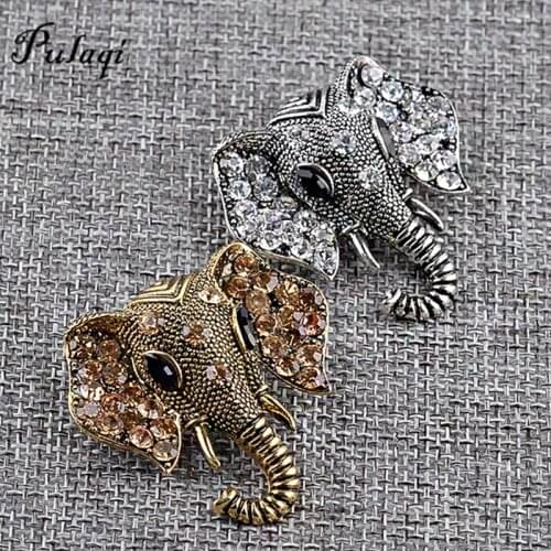 Elephant Brooches Decoration Badge On Backpack New Shirt Cartoon Acrylic Pins Crystal Jewelry Clothes Figure Enamel Charm Broche