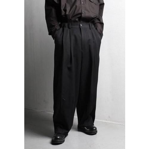 Mr. self made new retro suit pants in spring and summer, super loose low crotch and large casual pants