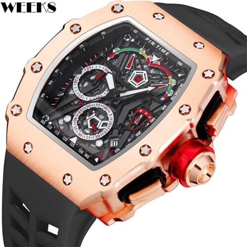 Luxury Top Brand Military Watch Men Hip Hop Chronograph Sports Mens Watches Male Tonneau Clock Cool Man Hombre Relogio Masculino