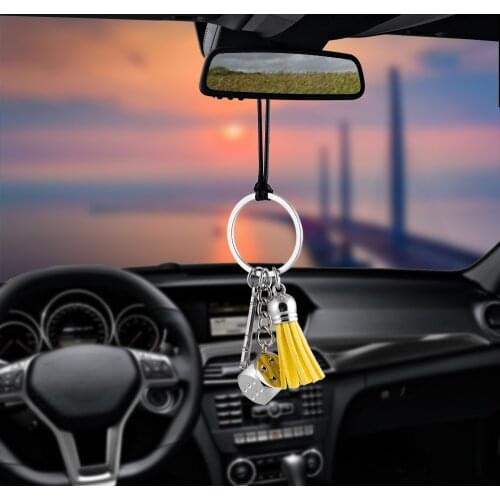 DIY Dice Eiffel Tower Car Pendant Rearview Mirror Decoration Hanging Ornaments Automobiles Interior Accessories Car Decor Gifts