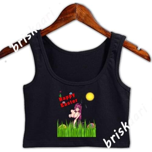 Hentai Waifu Sexy Easter Bunny Girl Crop Top Women Novelty Graphic For Girl Tops Summer S-XXL Cute Natural Vest