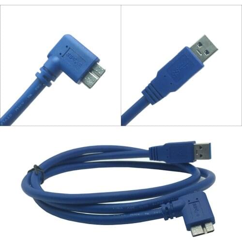 USB 3.0 Cable Fast Speed USB Type A Micro B Data Sync Cable Right Angle Code for External Hard Drive Disk HDD Samsung S5 Note 3