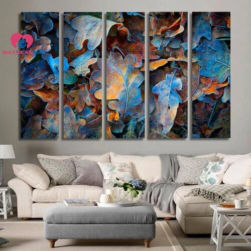 Painting by numbers Triptych Flowers Leaf 5d Diy diamond painting Home decoration resin square Round drill Rhinestone embroidery